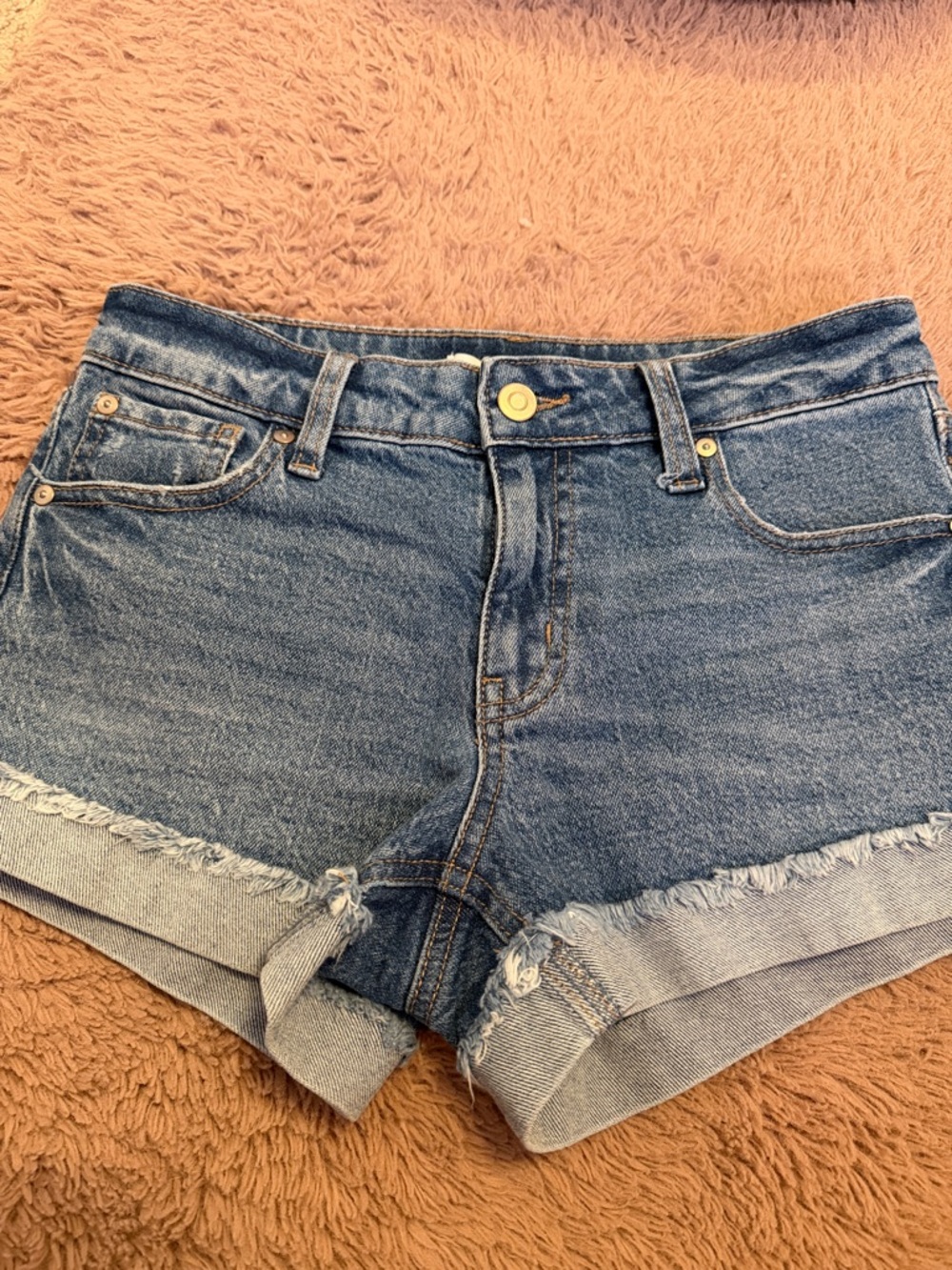 Celebrity pink Denim Roll-Cuff Women's Shorts in Blue Sz 25 or Sz 1 juniors